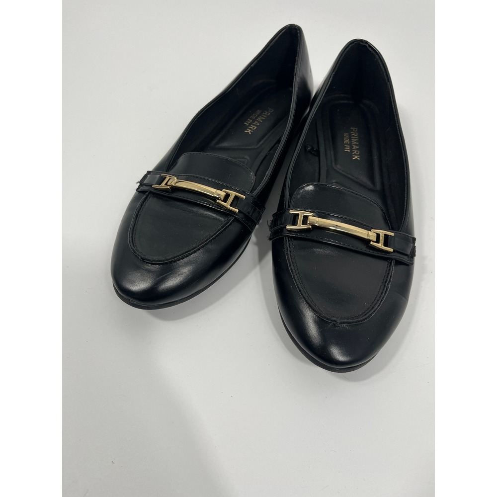 Primark Minimalist Capsule Womens Flats 8 Black Chic Office Euro Summer - Picture 3 of 7